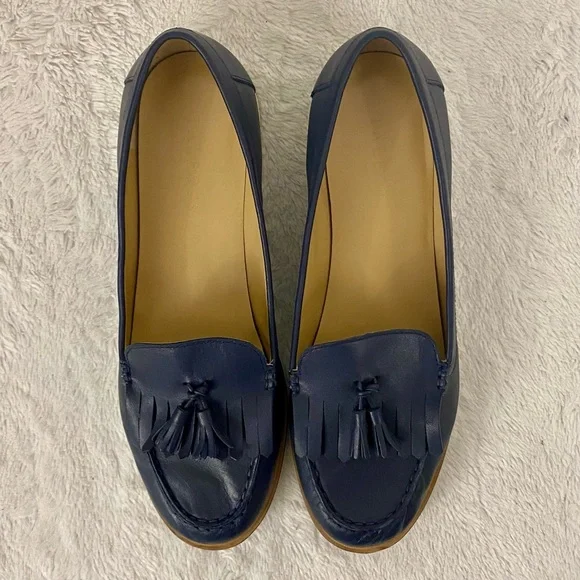 Talbots Navy Blue Leather Loafers Women’s Size 9.5M - Picture 6 of 9